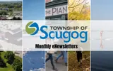 photos of different seasons in scugog with overlayed Township of Scugog logo and text reading 'Monthly eNewsletters'